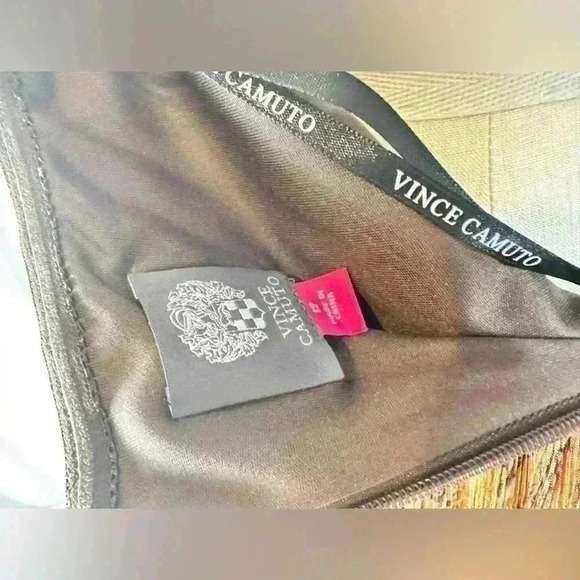 NWT Vince Camuto Size 12 Brown Halter Vacation/Date Night Dress W/23" Necklace - Picture 7 of 13